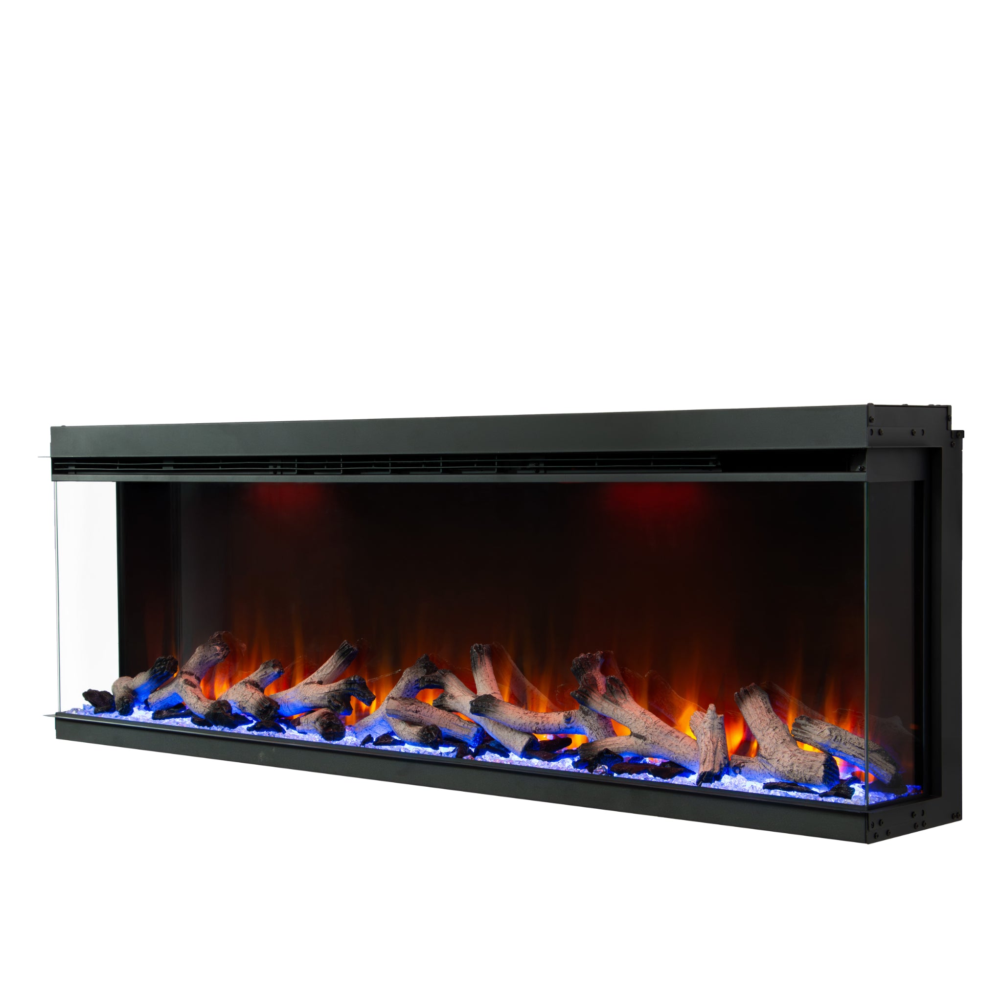Panoramic Smart WiFi Media Wall Fire – 1/2/3 Sided Electric Fireplace with Alexa & 3D Flame-Twilight Fires