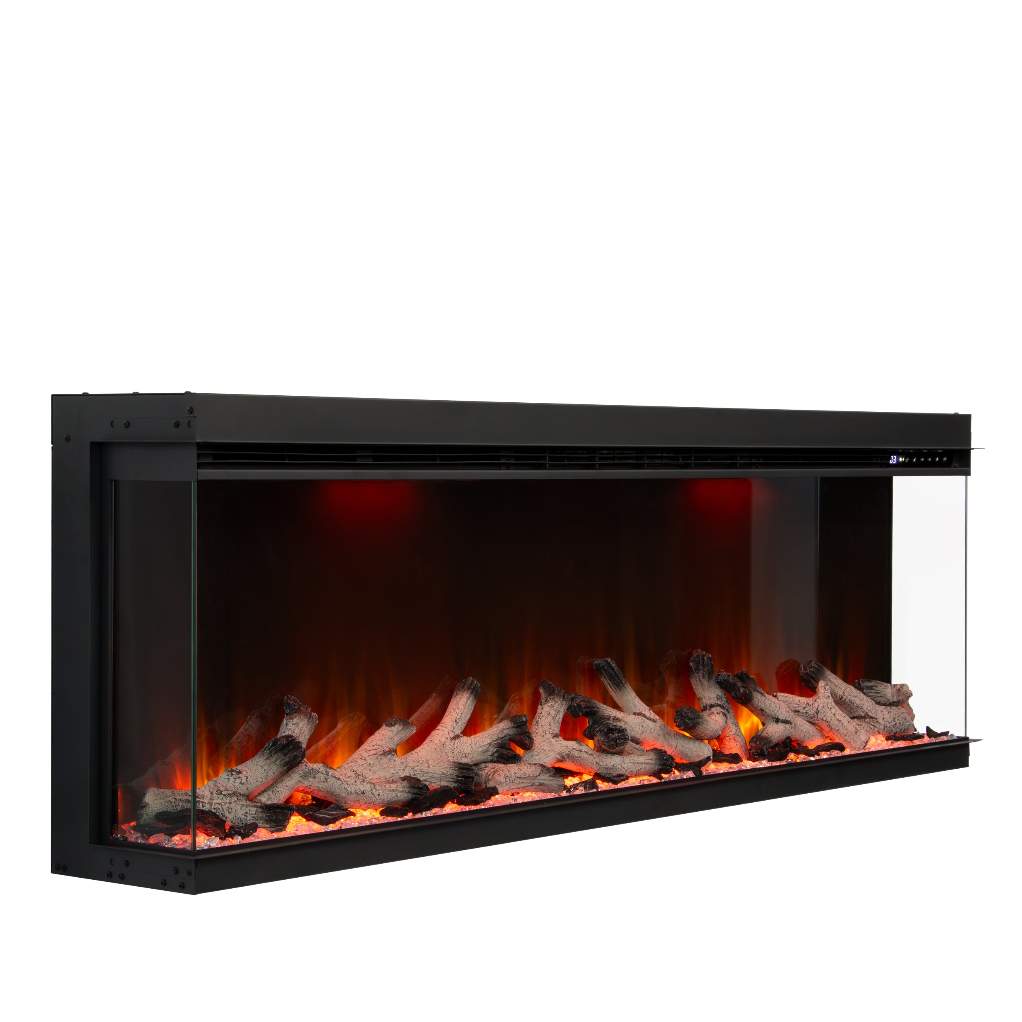 Panoramic Smart WiFi Media Wall Fire – 1/2/3 Sided Electric Fireplace with Alexa & 3D Flame-Twilight Fires
