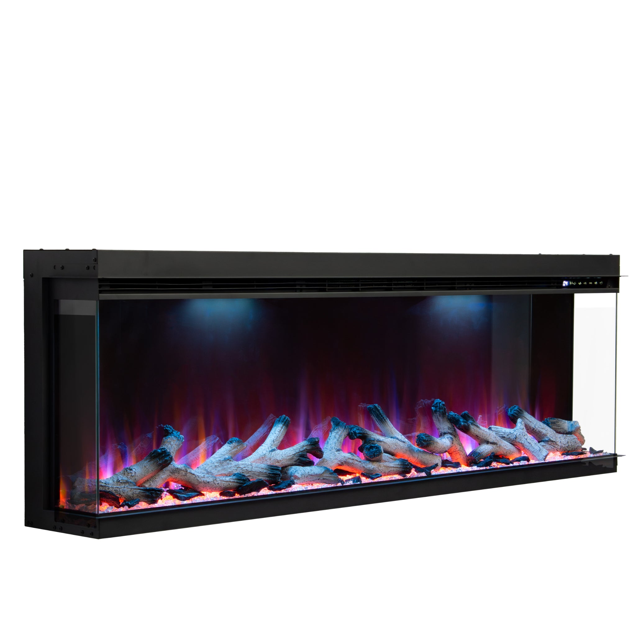 Panoramic Smart WiFi Media Wall Fire – 1/2/3 Sided Electric Fireplace with Alexa & 3D Flame-Twilight Fires