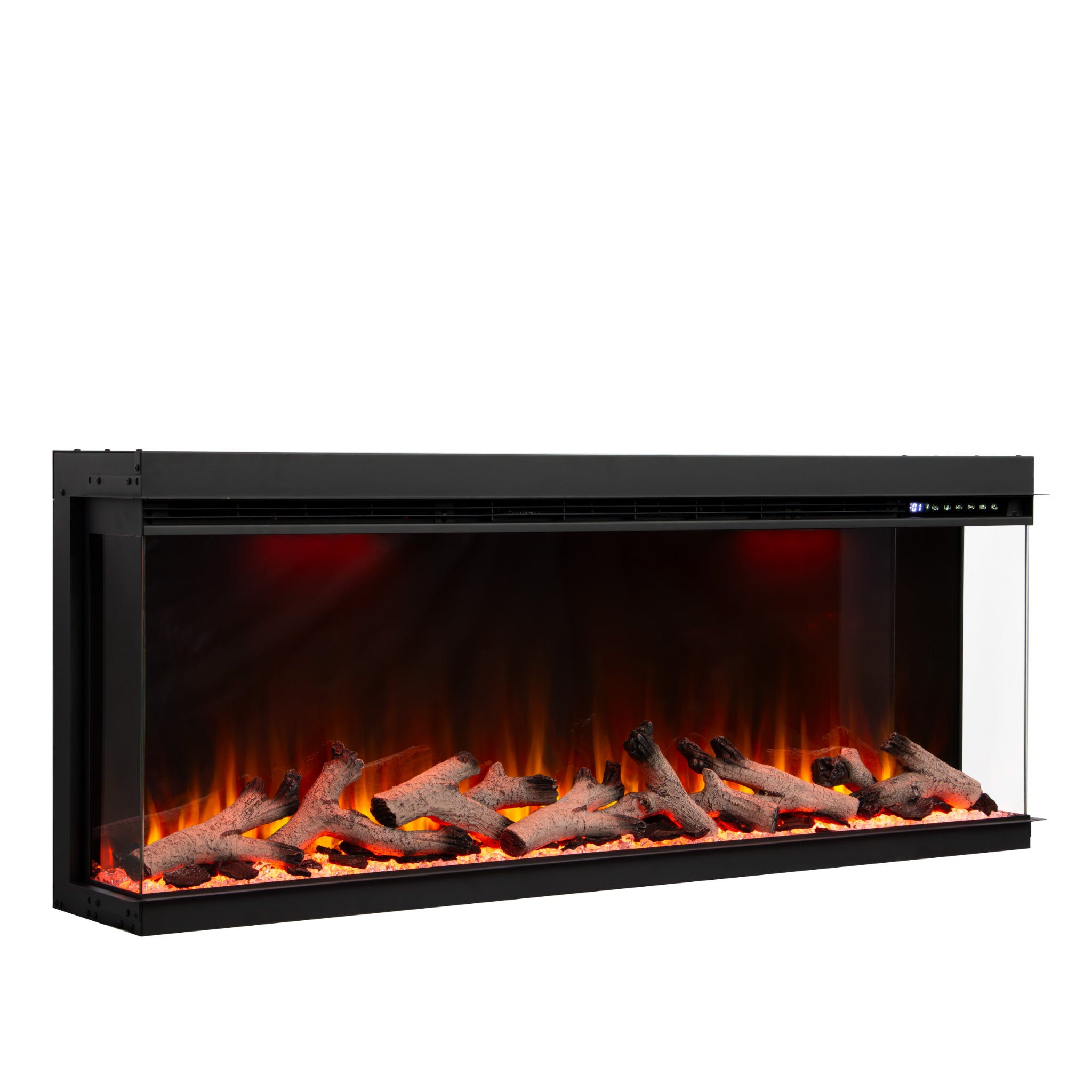 Panoramic Smart WiFi Media Wall Fire – 1/2/3 Sided Electric Fireplace with Alexa & 3D Flame-Twilight Fires