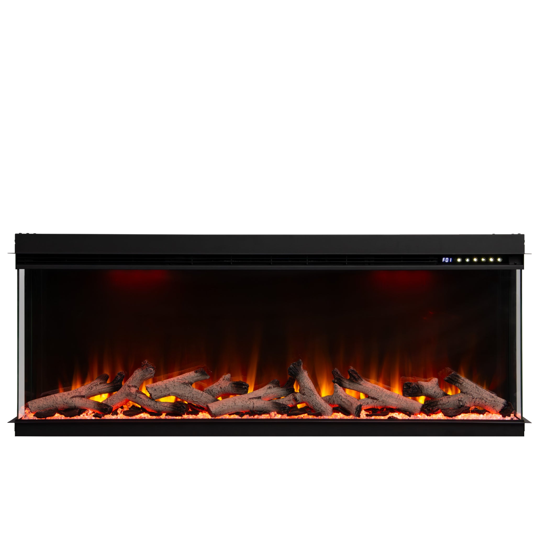 Panoramic Smart WiFi Media Wall Fire – 1/2/3 Sided Electric Fireplace with Alexa & 3D Flame-Twilight Fires