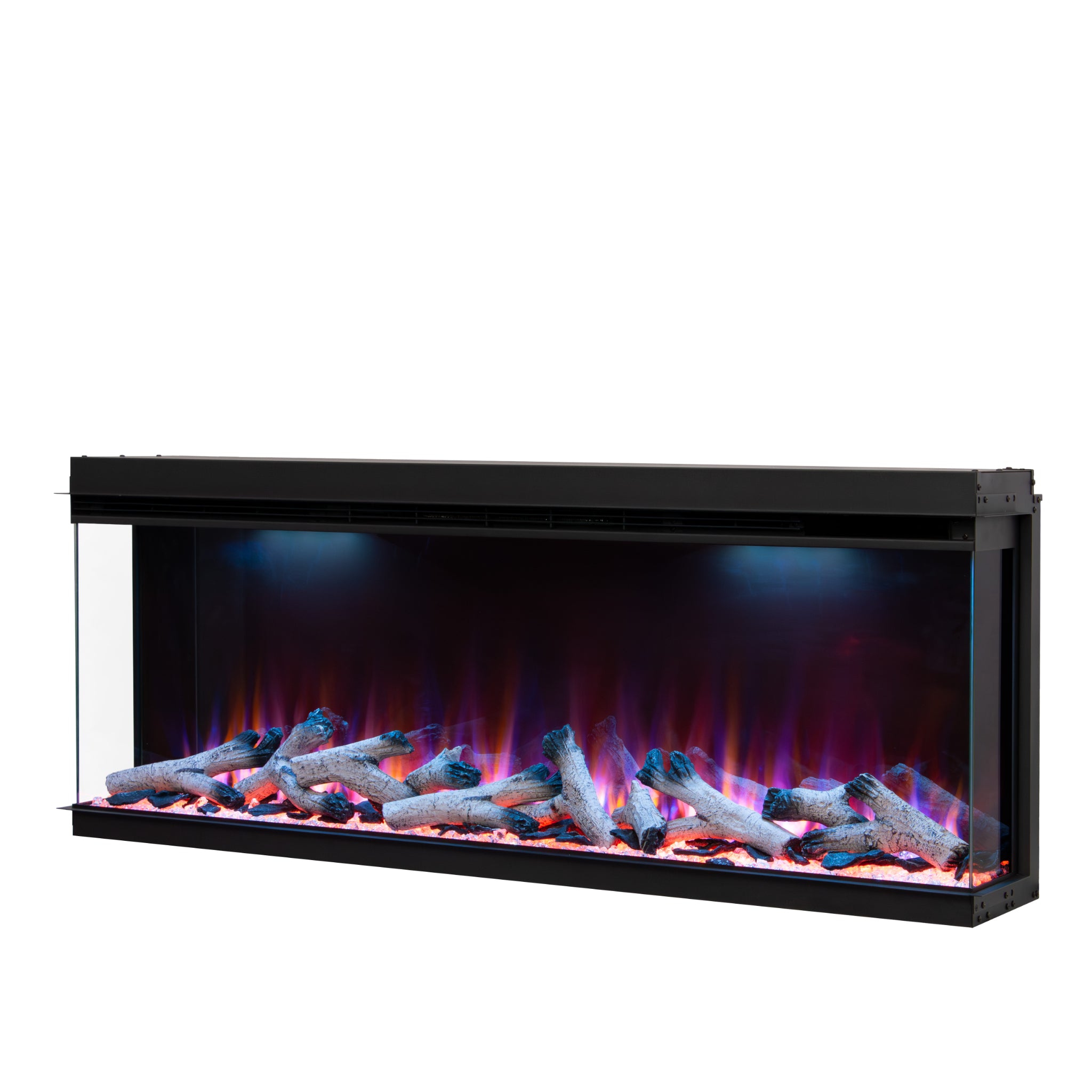Panoramic Smart WiFi Media Wall Fire – 1/2/3 Sided Electric Fireplace with Alexa & 3D Flame-Twilight Fires