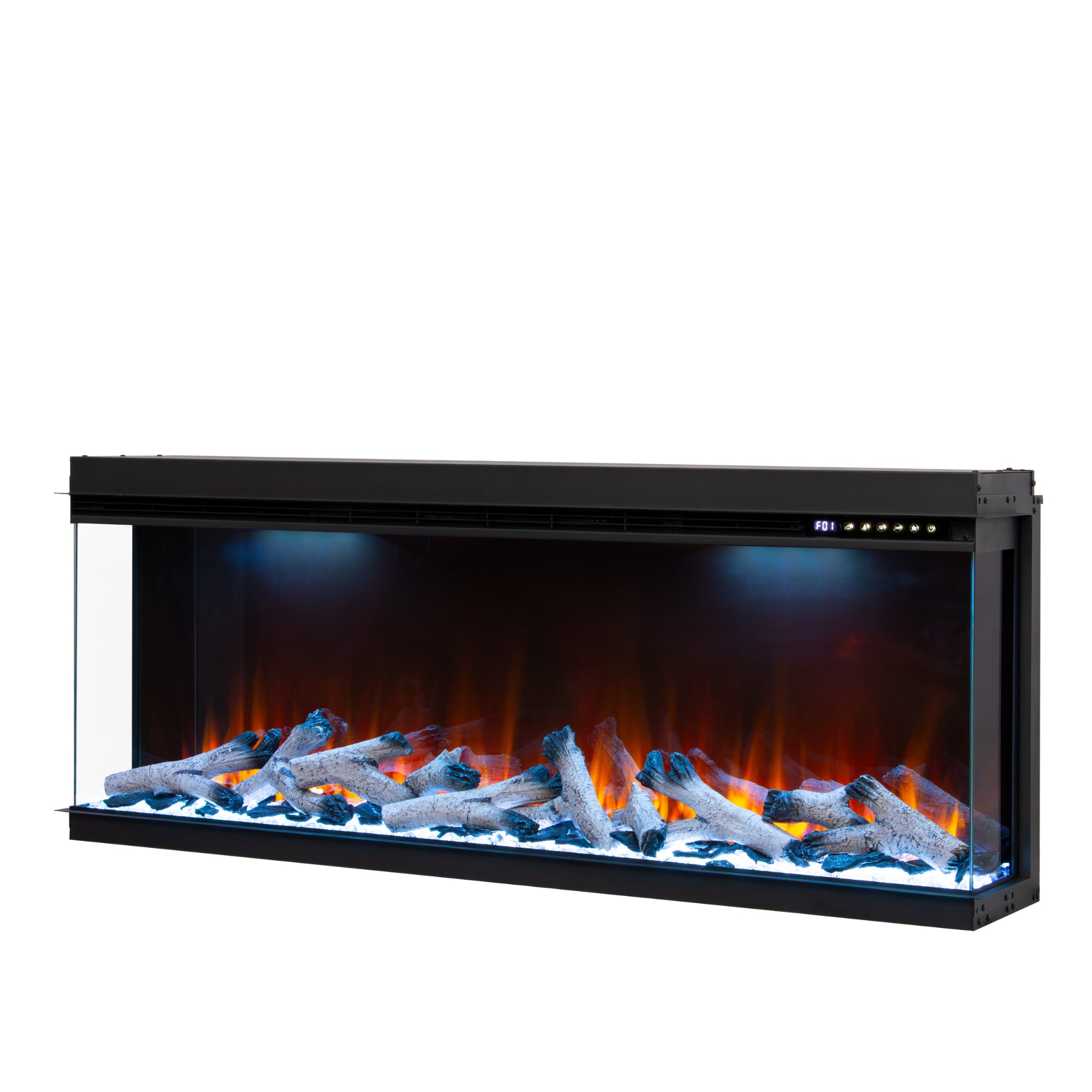 Panoramic Smart WiFi Media Wall Fire – 1/2/3 Sided Electric Fireplace with Alexa & 3D Flame-Twilight Fires