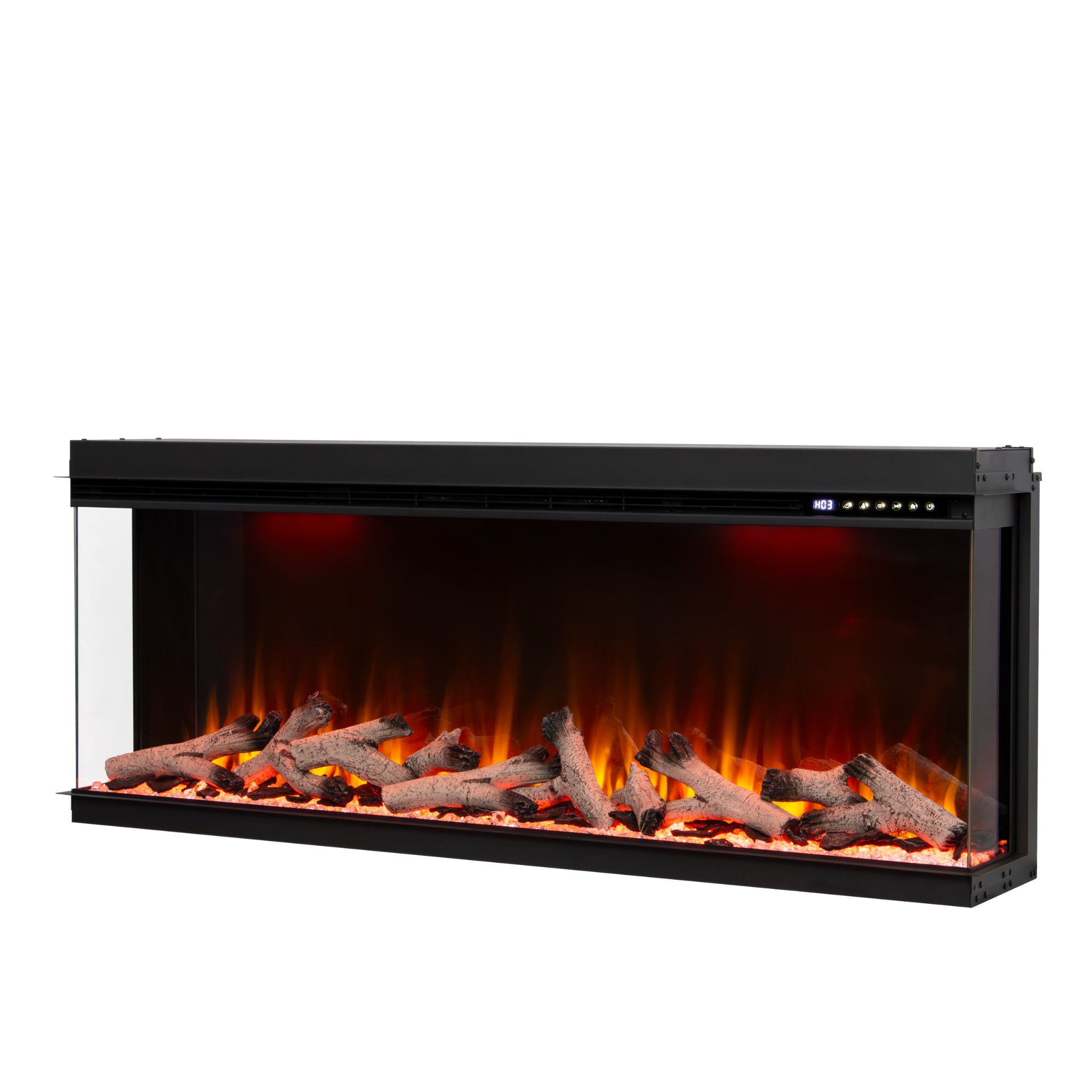 Panoramic Smart WiFi Media Wall Fire – 1/2/3 Sided Electric Fireplace with Alexa & 3D Flame-Twilight Fires