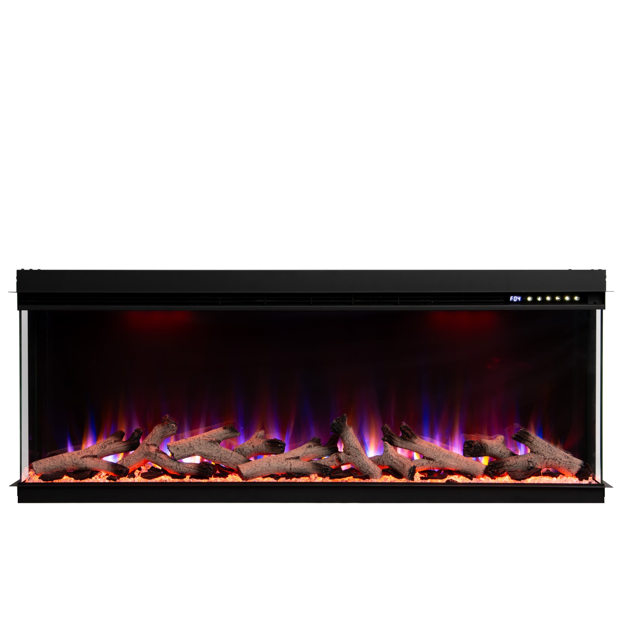 Panoramic Smart WiFi Media Wall Fire – 1/2/3 Sided Electric Fireplace with Alexa & 3D Flame-Twilight Fires