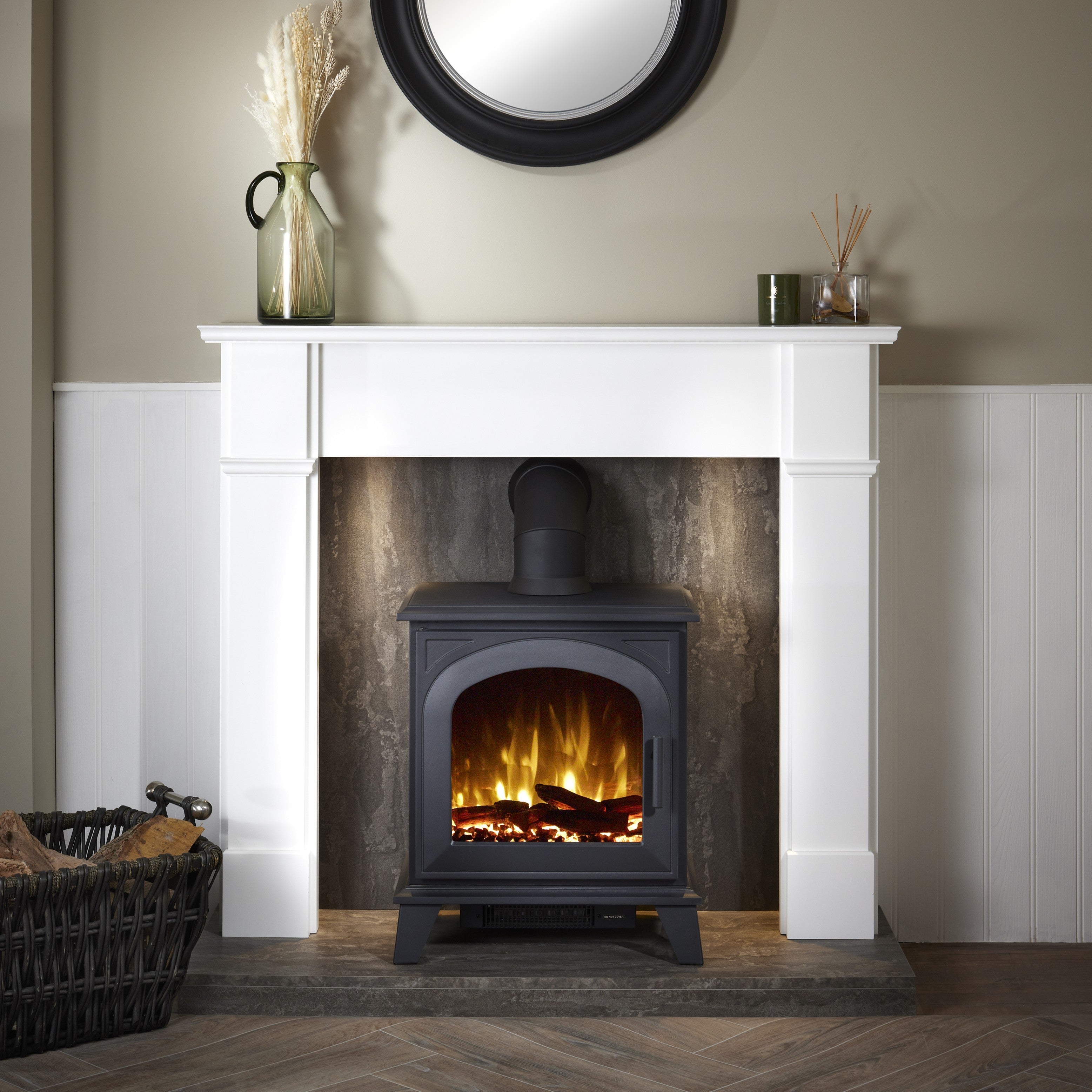 Ravenna Electric Stove – Realistic Log Effect & LED Flames | Firetti by OER Electric Fire-Twilight Fires
