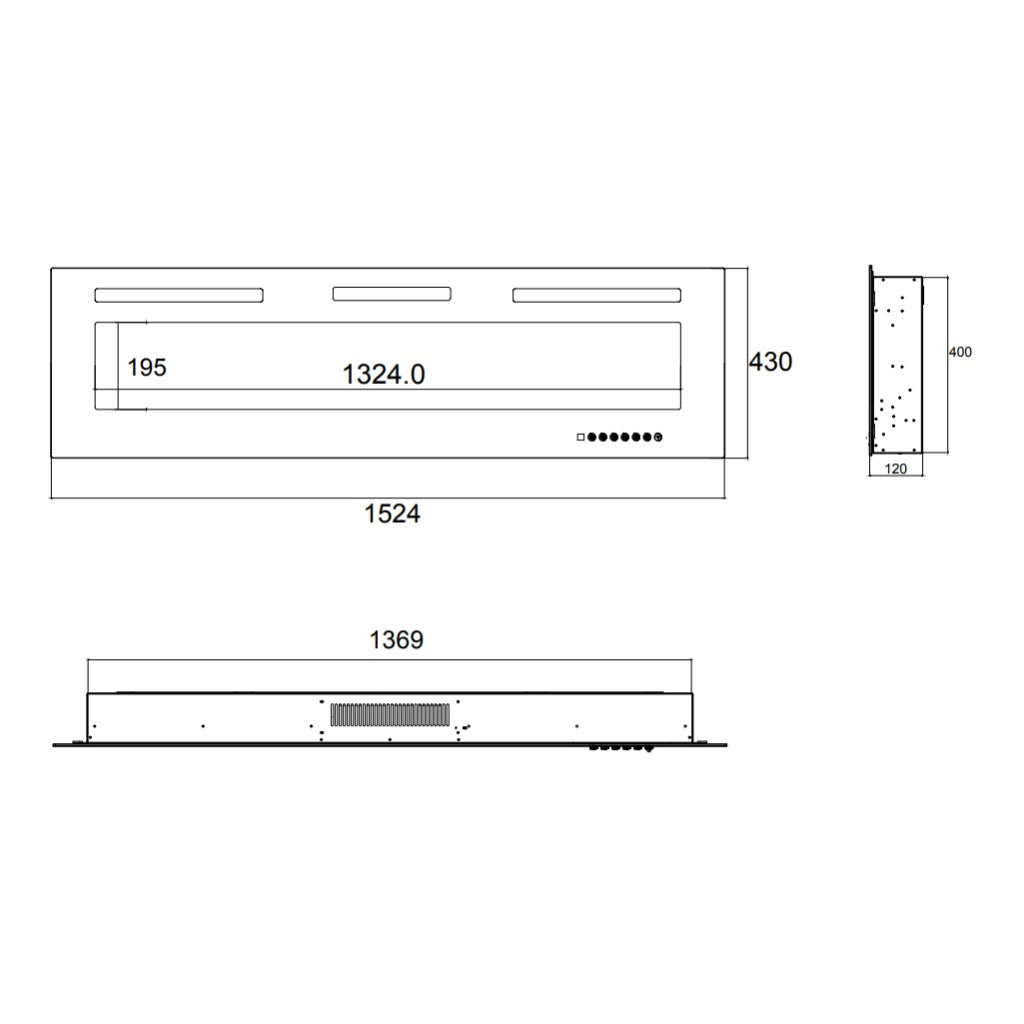 Smart Wifi 60 Inch Media Wall Electric Fire Insert-Twilight Fires