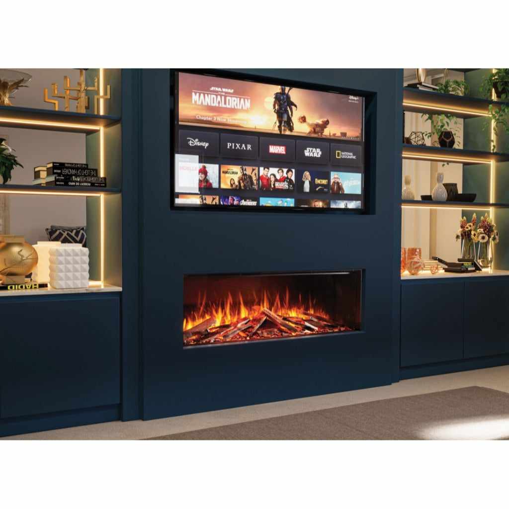 Solution Fires LUX 125 1250mm panoramic electric fire for a media wall