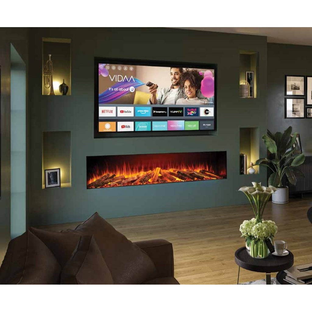 Solution Fires LUX 150 1500mm panoramic electric fire for a media wall
