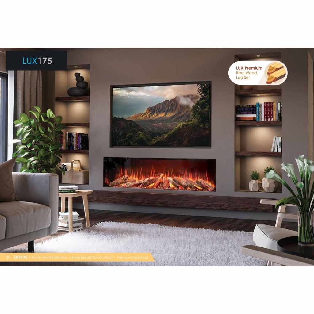 Solution Fires LUX 175 1750mm panoramic electric fire for a media wall
