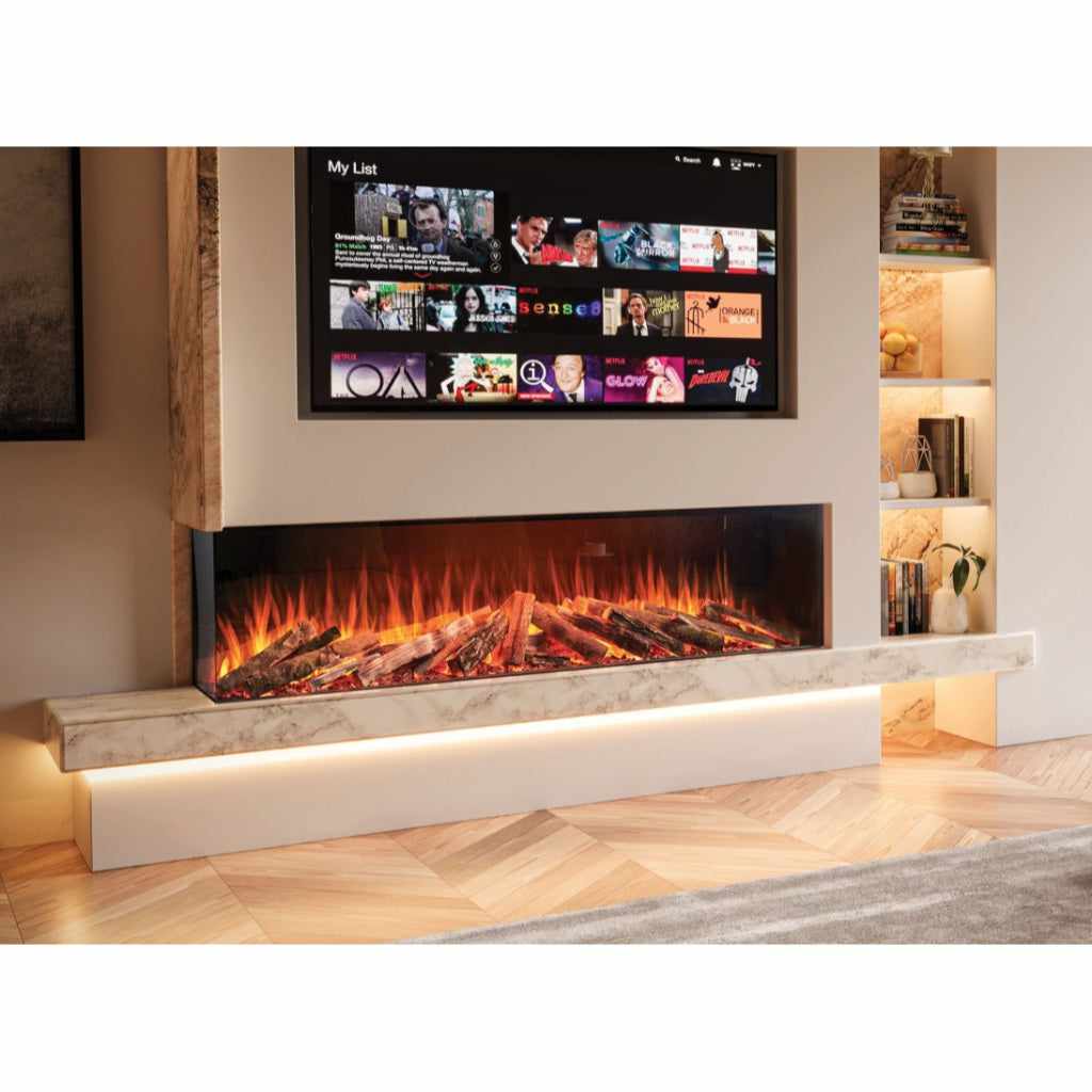 Solution Fires LUX 175 1750mm panoramic electric fire for a media wall