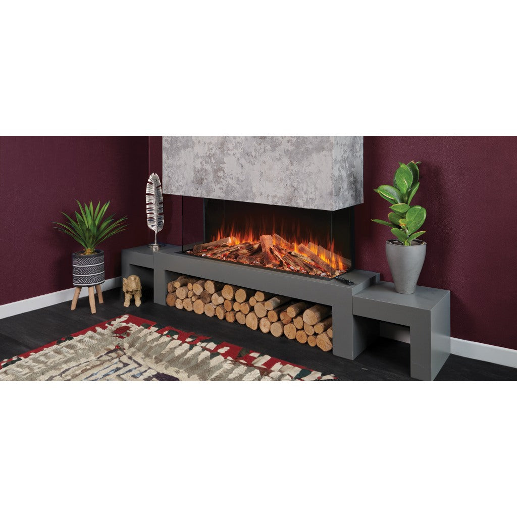 Solution Fires LUX 175 1750mm panoramic electric fire for a media wall
