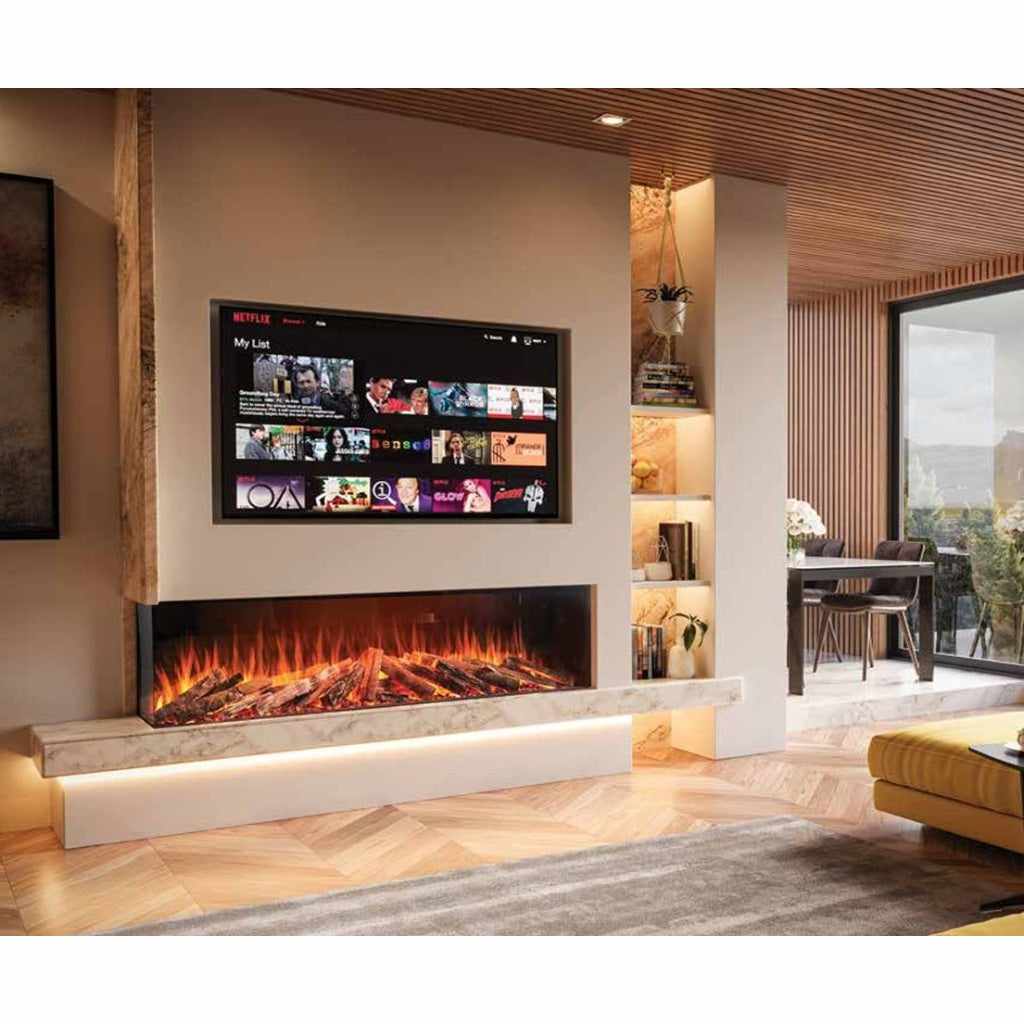 Solution Fires LUX 200 2000mm panoramic electric fire for a media wall