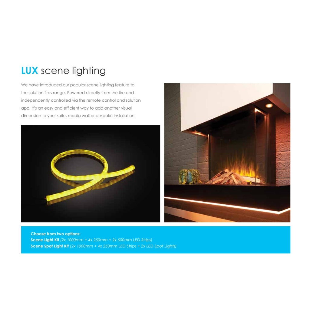 Solution Fires LUX 200 2000mm panoramic electric fire for a media wall