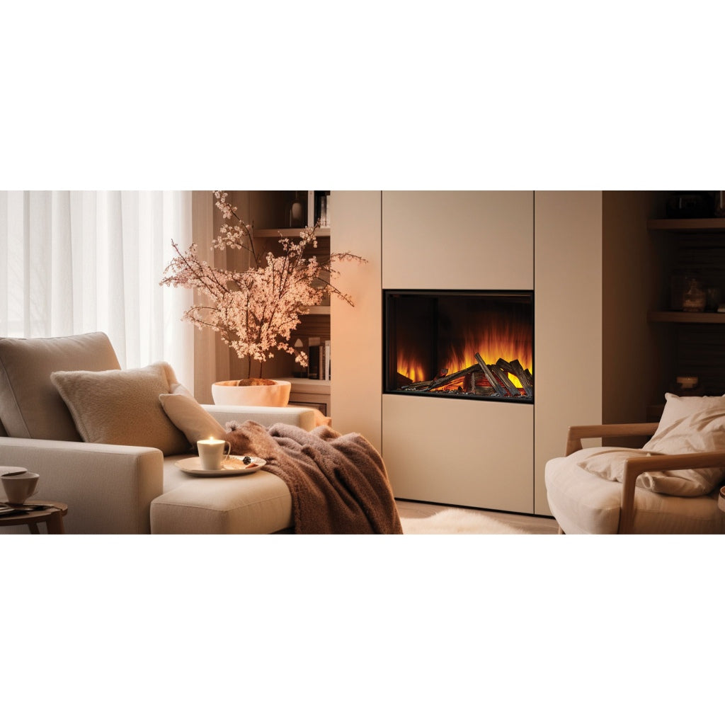 Solution Fires LUX 650 panoramic media wall electric fire