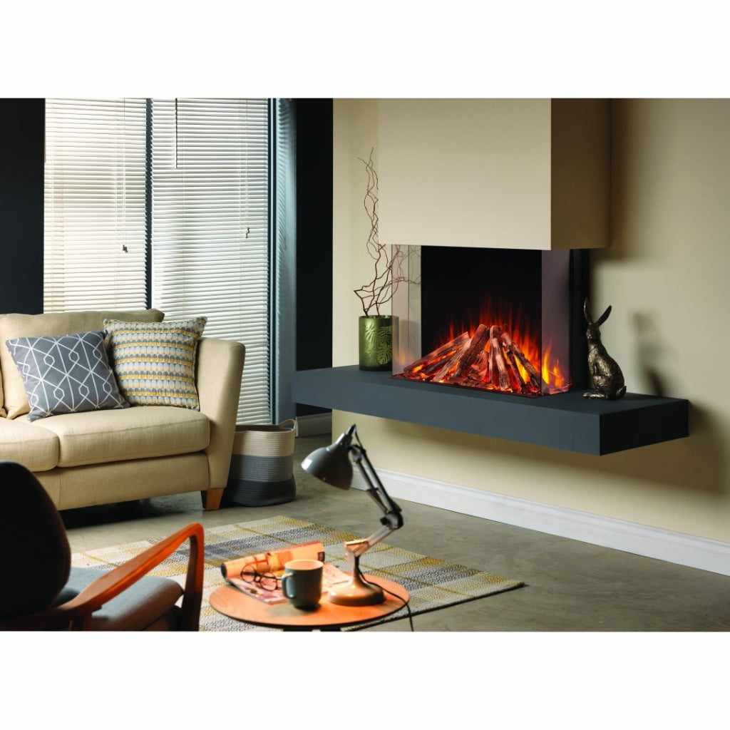 Solution Fires LUX 75 750mm panoramic electric fire for a media wall