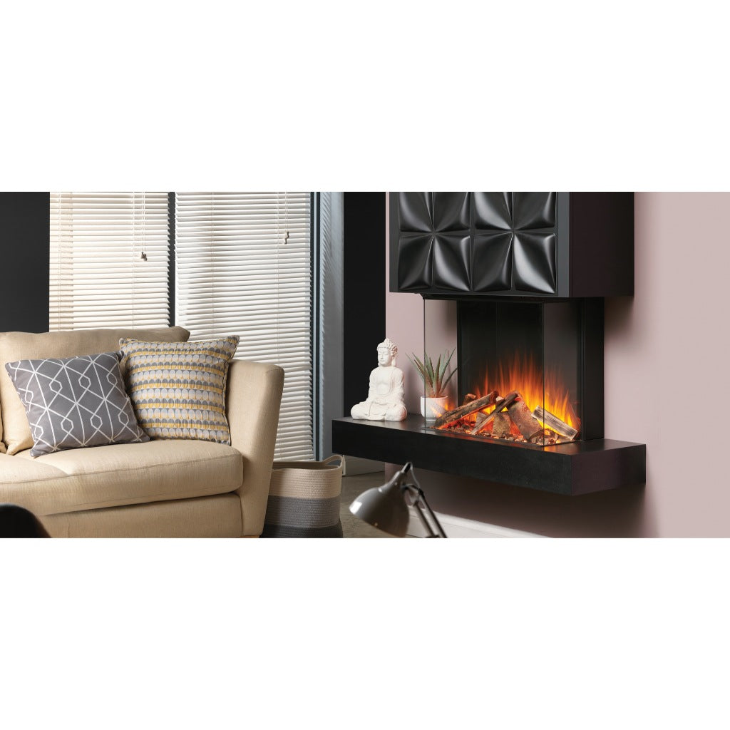Solution Fires LUX 75 750mm panoramic electric fire for a media wall