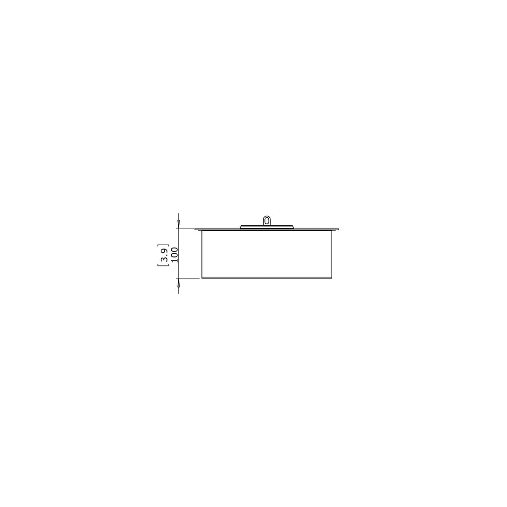 Technical line drawing of the EcoSmart Fire AB3 Ethanol Burner showing a side profile with a 100mm height dimension.
