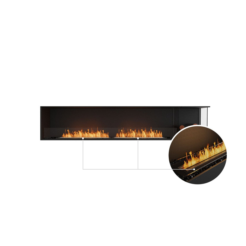 EcoSmart Fire Flex 104 bioethanol fireplace insert with a black finish and a circular inset showing the burner detail.