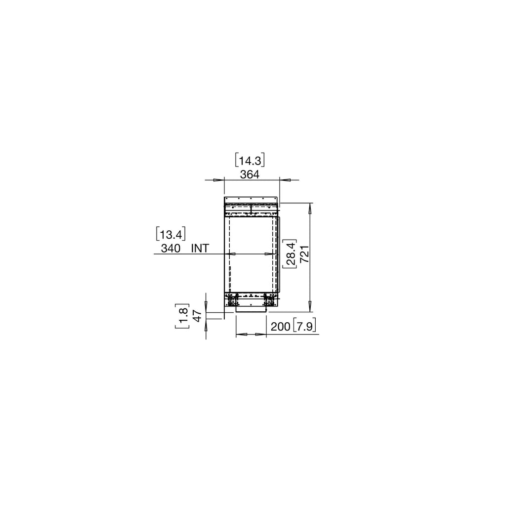 Technical line drawing of the EcoSmart Fire Flex 78 fireplace insert showing side profile dimensions in mm and inches.