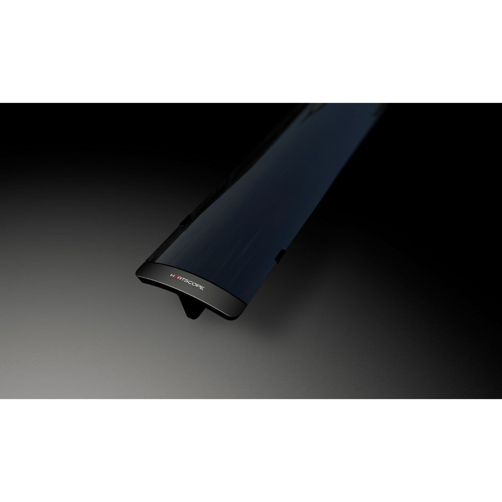 Heatscope Heaters Pure 3000W electric radiant heater in a sleek black finish, viewed from a high angle.