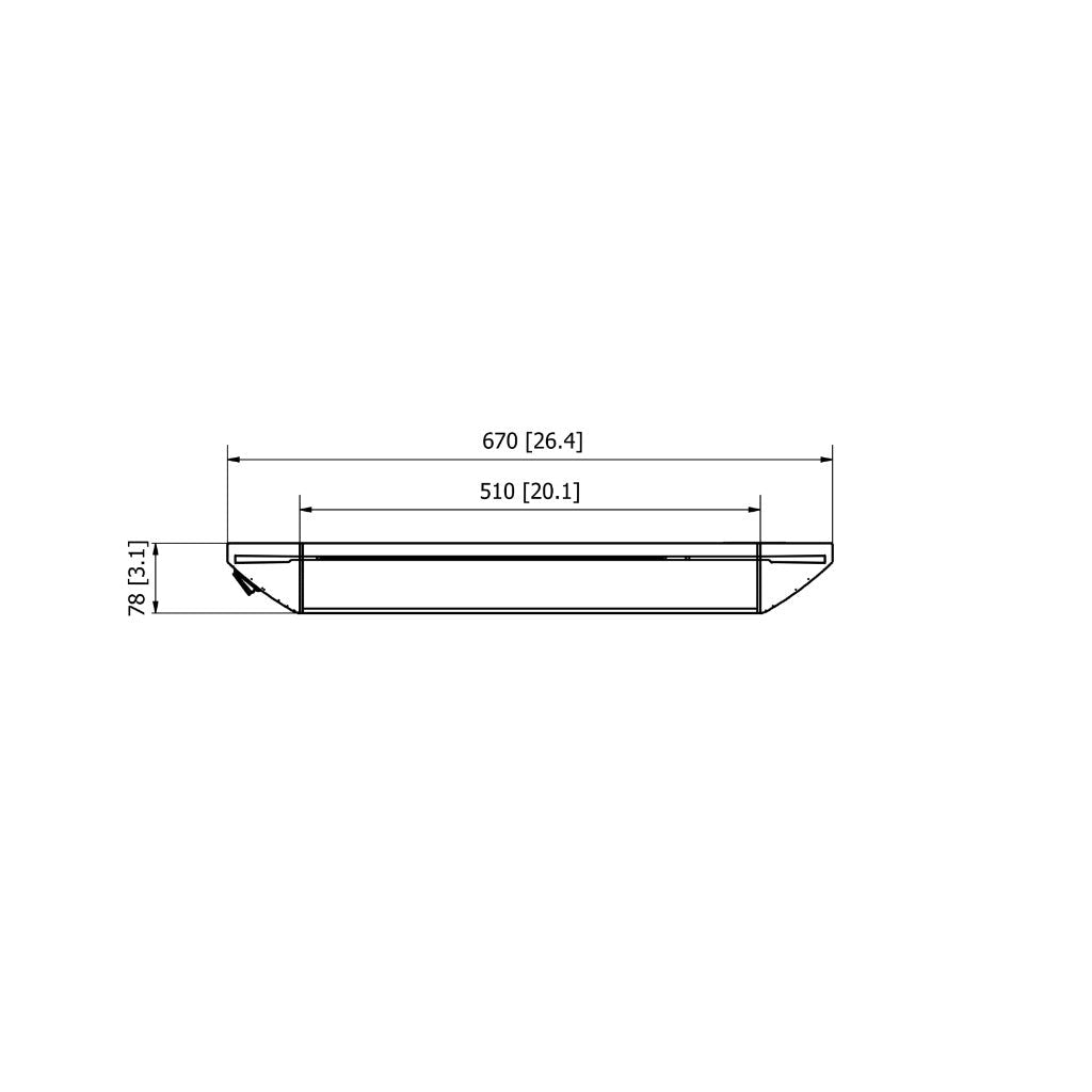 Technical line drawing of a Heatscope Heaters Spot 1600W heater showing front view dimensions in millimetres and inches.