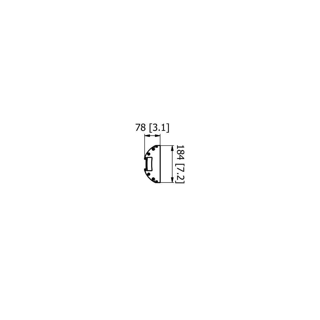 Technical line drawing showing the side profile dimensions of a Heatscope Heaters Spot 2800W electric radiant heater.