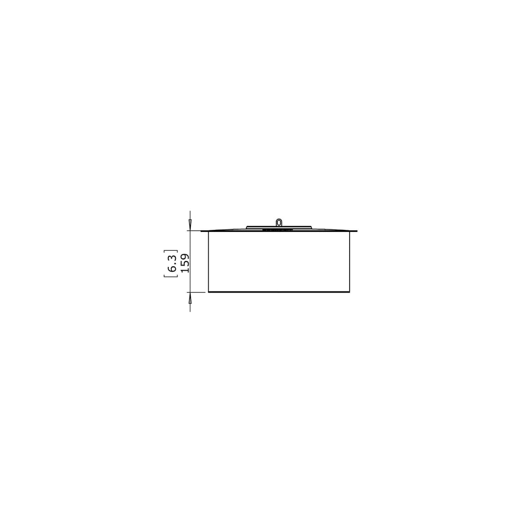 Technical line drawing of the EcoSmart Fire AB8 Ethanol Burner showing side profile dimensions in millimetres.