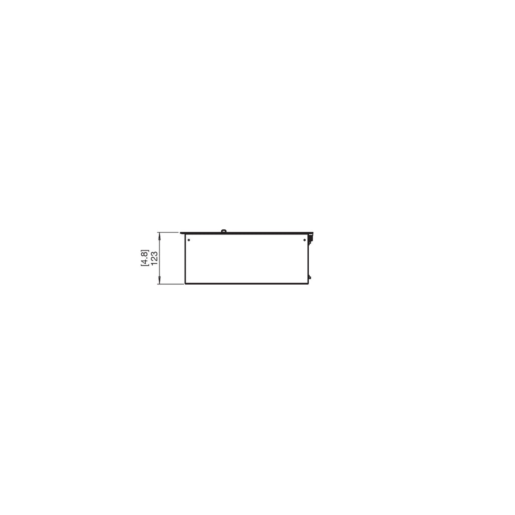 Side profile technical line drawing of the EcoSmart Fire BK5 Ethanol Burner showing a height dimension of 123mm.