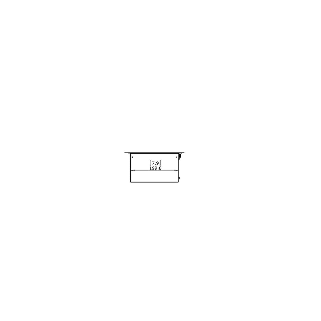 EcoSmart Fire XL700 ethanol burner technical line drawing showing the side profile view with 199.8mm dimension.