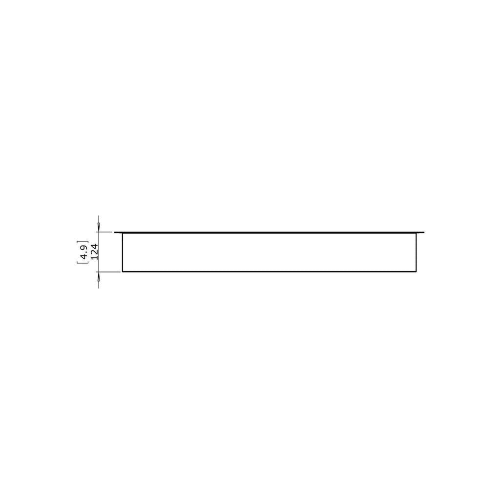 Technical line drawing of the EcoSmart Fire XL900 Ethanol Burner showing a side profile with a 124mm height dimension.