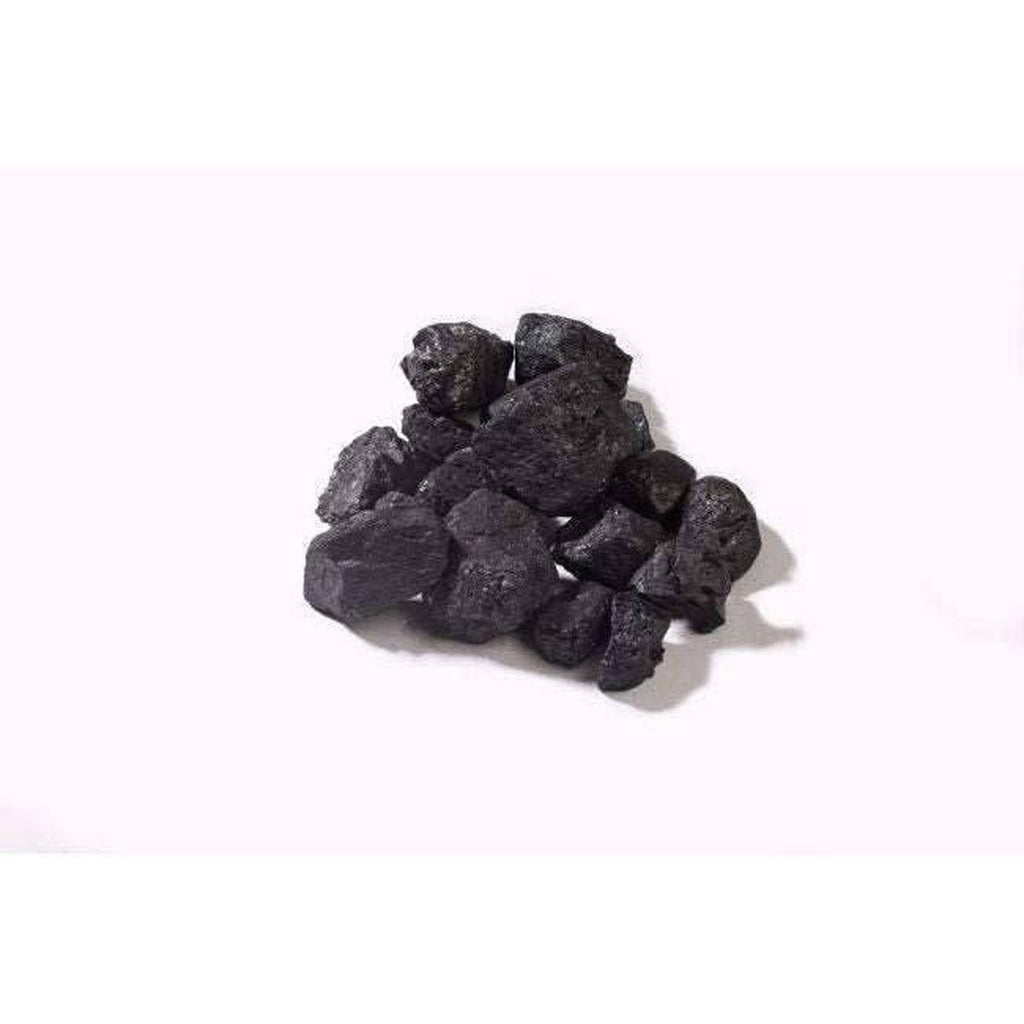 A small pile of textured black coal fuel effect pieces for the Flametek Capella Electric Stove Suite.