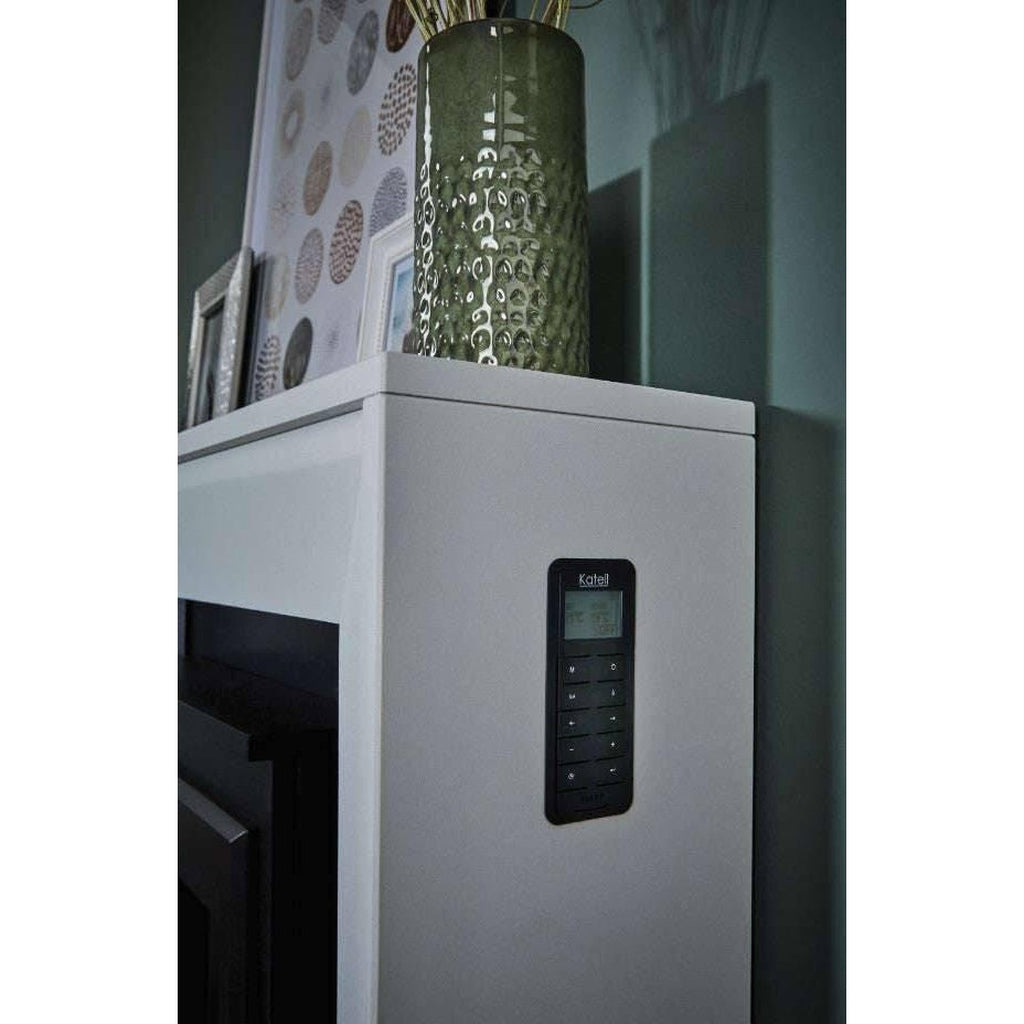 Suncrest Mayford Electric Stove Suite featuring a white surround and a black digital control panel on the side.