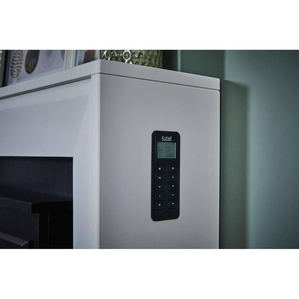 Suncrest Mayford Electric Stove Suite featuring a white surround with a black digital control panel on the side.